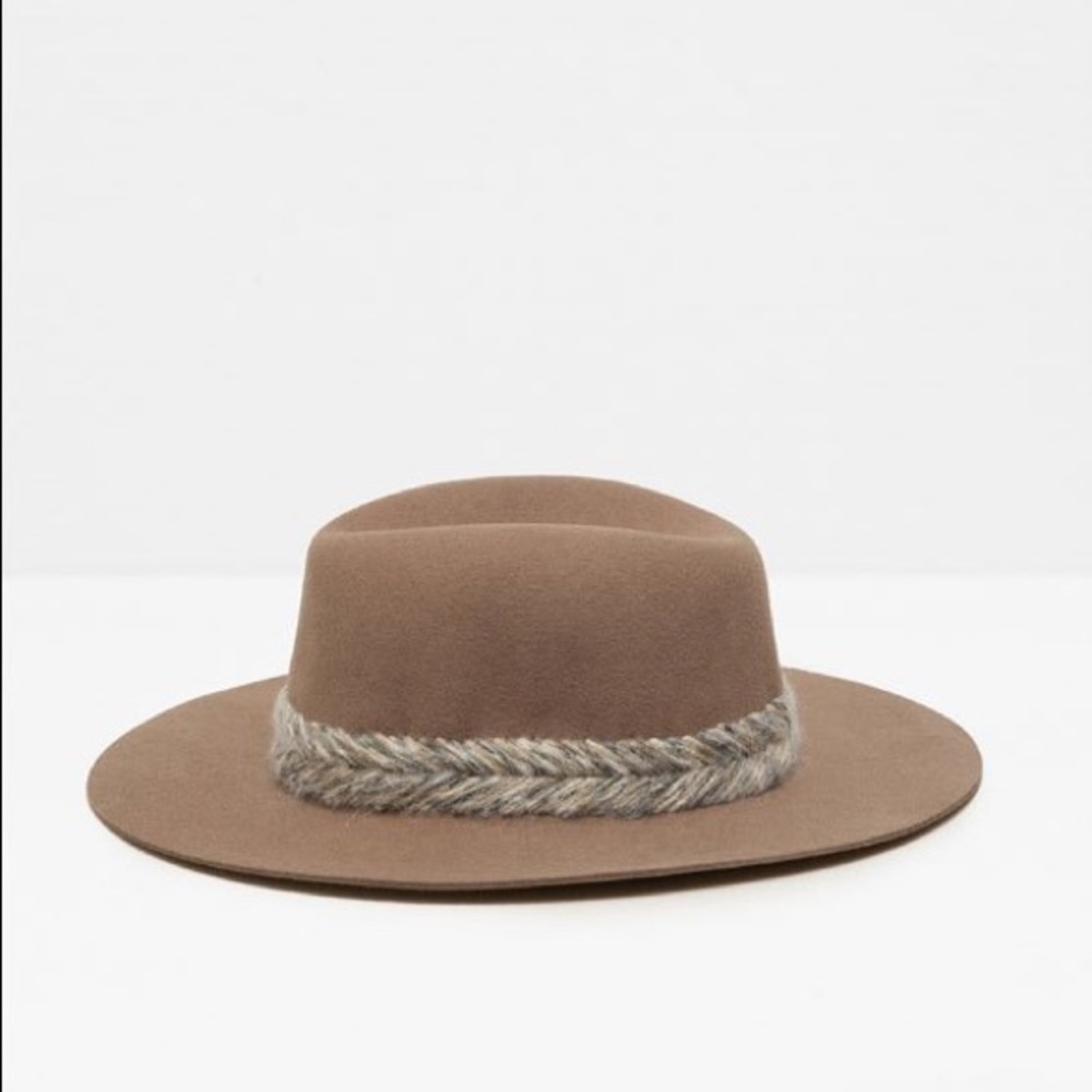 Zara Tan Wool Fedora Hat Perfect for Fall